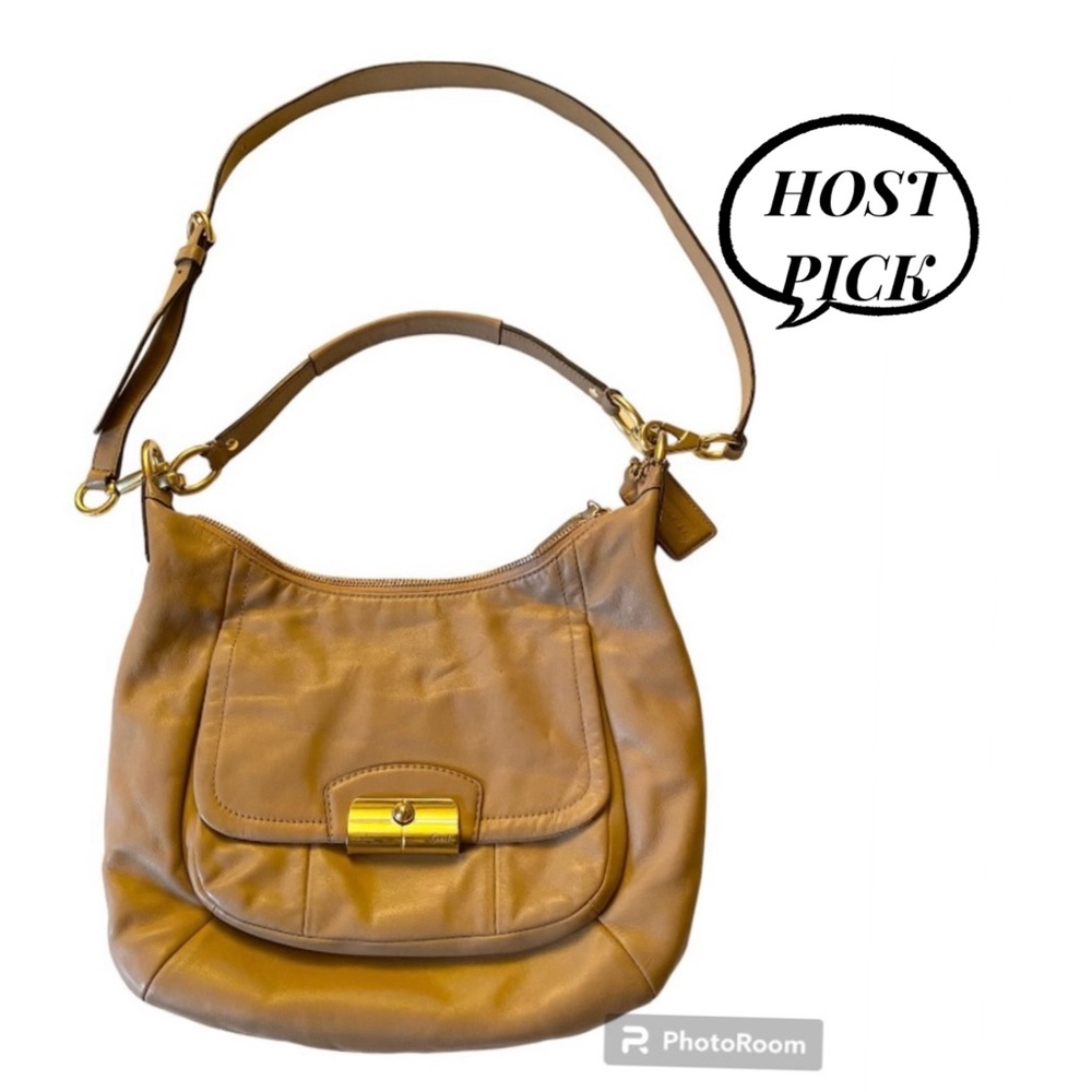 Coach Taupe Kristin Leather Hobo Handbag